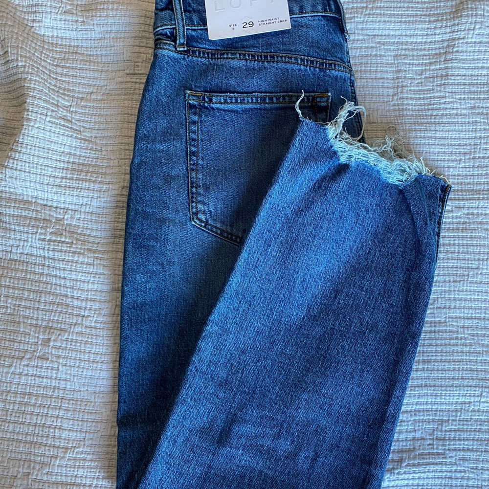 Brand New With Tags High Waisted Straight Crop Jeans